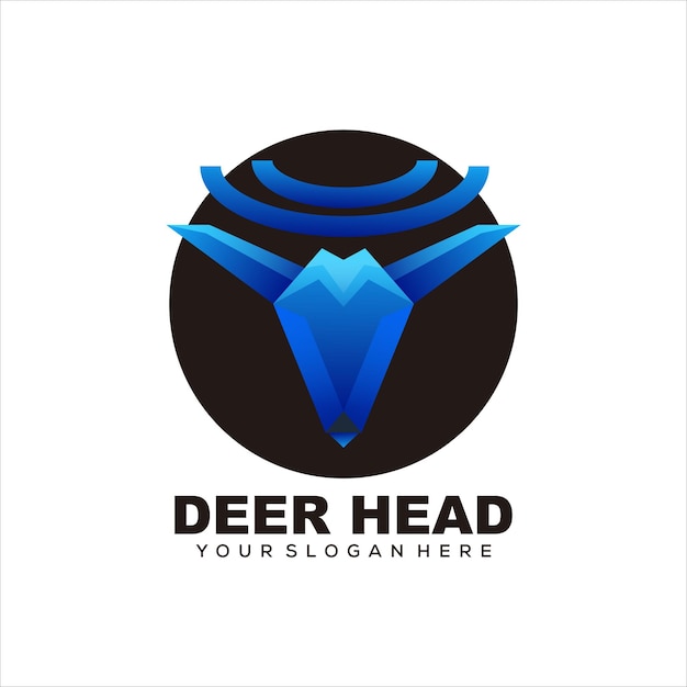 Herten hoofd kleurrijk logo illustratie vector ontwerp
