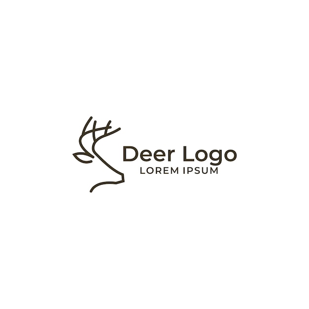 Herten hoofd Logo ontwerp sjabloon illustratie