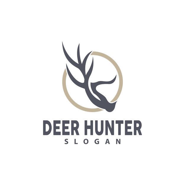 Herten Logo Deer Hunter Vector Forest Animal Design Herten Antlers Retro Vintage Symbol Design Icon