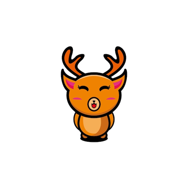 Herten schattig kunst karakter ontwerp mascotte logo