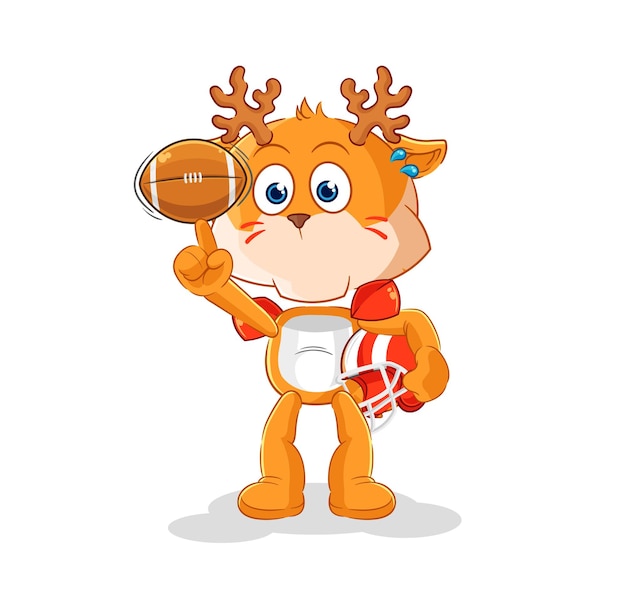 Herten spelen rugby karakter cartoon mascotte vector