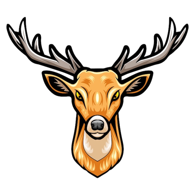 Hertenkop logo mascotte ontwerp