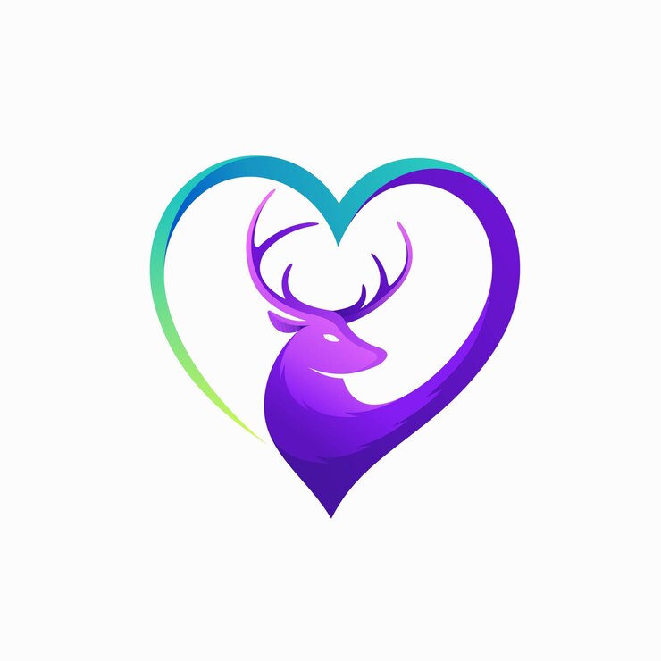 Vector hertenliefhebbers logo met liefde concept