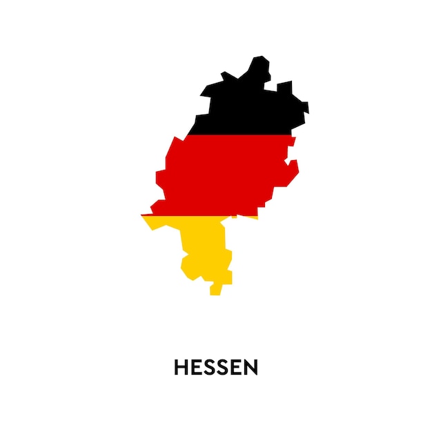 Vector hessen outline germany city silhouette map