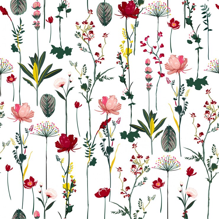 Vector het bloeiende botanische bloemen zachte en zachte naadloze patroon op vector herhaalt ontwerp