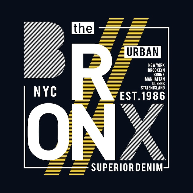 Het bronx ny city typografie grafisch t-shirtontwerp