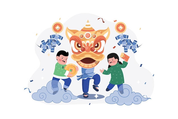 Het chinese nieuwe concept van de jaarillustratie