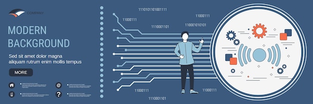 Vector het concept van draadloze technologie