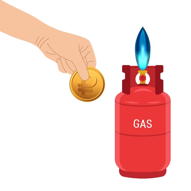 Vector het concept van gasbetaling in roebel