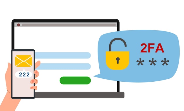 Het concept van tweefactorauthenticatiebeveiliging