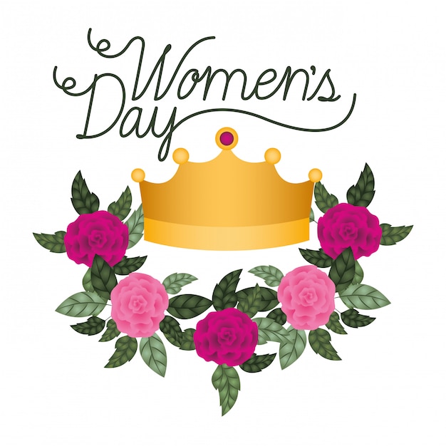 Het daglabel van vrouwen met rozen geïsoleerd pictogram