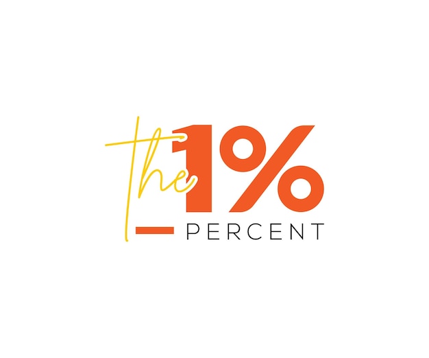 Het één procent logo vector ontwerpsjabloon