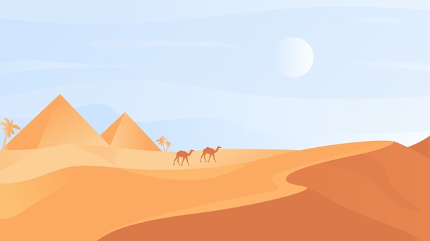 Het Egyptische landschap van de woestijnaard met zandduinen