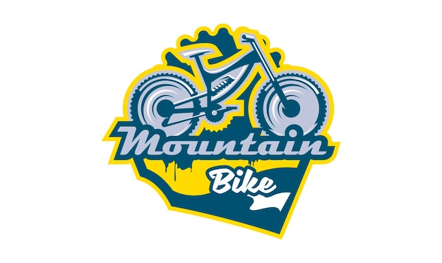 Vector het embleem van de mountainbike sport fiets logo sport fiets downhill mtb bmx race extreme vector illustratie