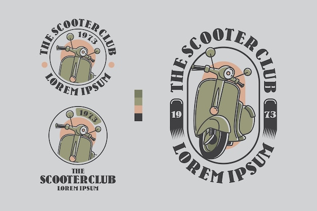 Het embleem van het embleem van het embleem van de scooterclub