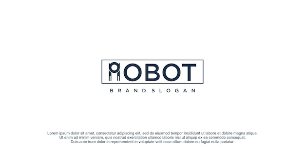 Het embleem van het robotpictogram met creatief ontwerp vectorillustratie
