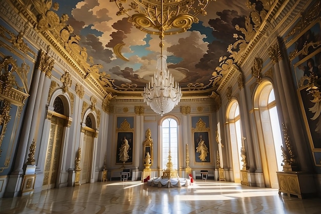 Vector het erfgoed van monumenten in de oude stad en oude monumenten ontrafelen paleis van versailles parijs