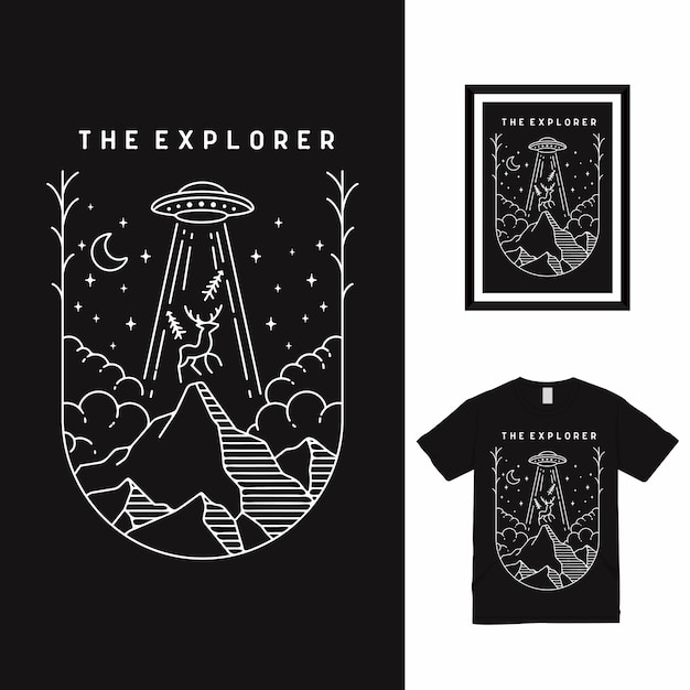 Het explorer high line art t-shirtontwerp