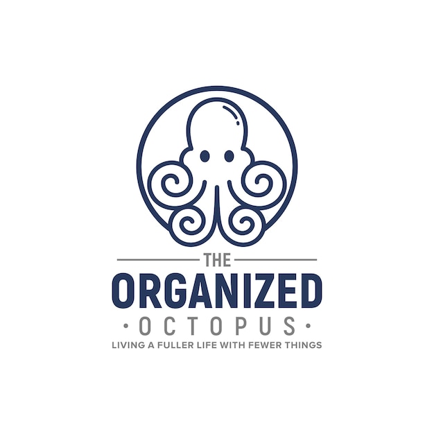 Vector het georganiseerde octopus-logo-ontwerp