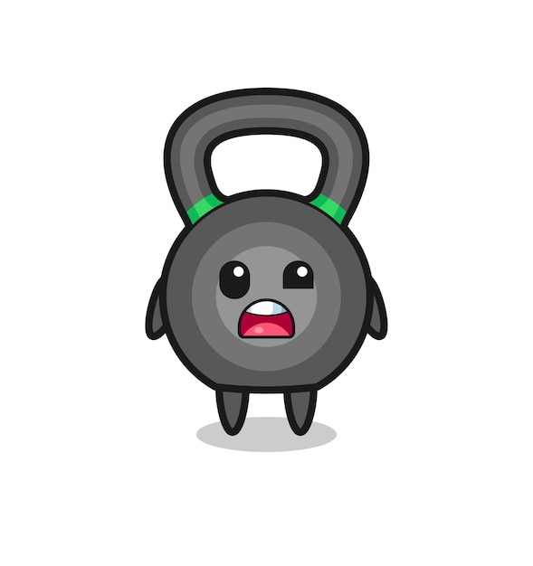 Vector het geschokte gezicht van de schattige kettleball-mascotte