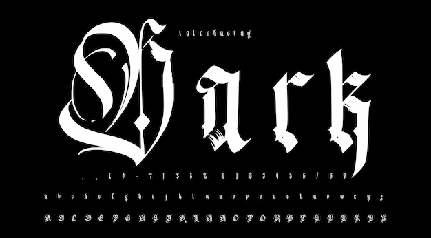 Het gotische posterlettertype Dark Paladin