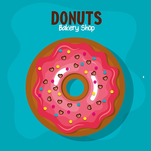 het heerlijke ontwerp van de de winkel vectorillustratie van de donutsbakkerij