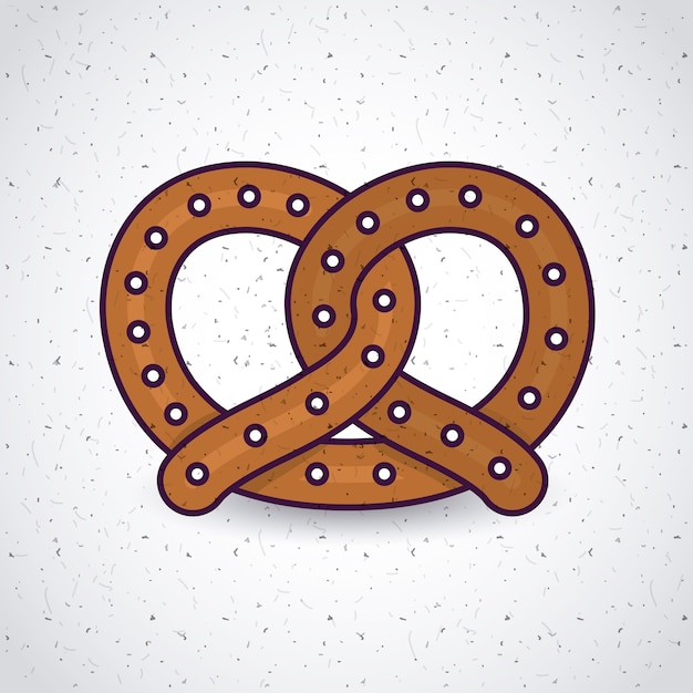 het heerlijke ontwerp van de pretzel geïsoleerde pictogram vectorillustratie