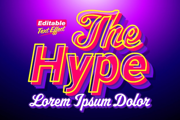 Het hype cool modern pop-teksteffect