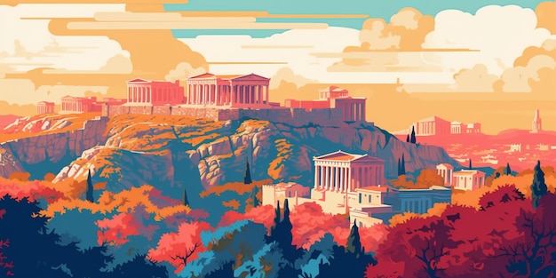 Het iconische Parthenon en de Akropolis van Athene