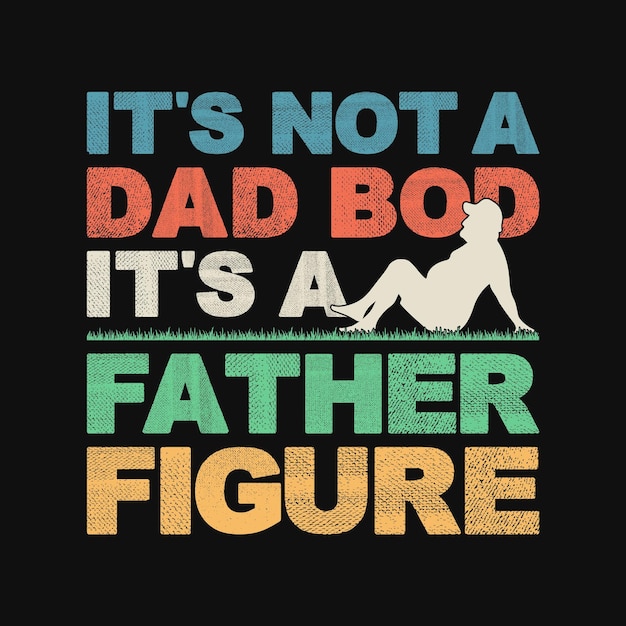 Het is geen vaderlichaam, het is een vintage design van een vaderfiguur met een man die op de grasvector zit.