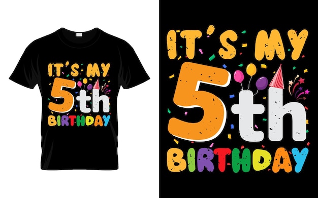 Het is mijn 5e verjaardag Kids Happy Birthday Jongens Meisjes 5 jaar oud T-shirt