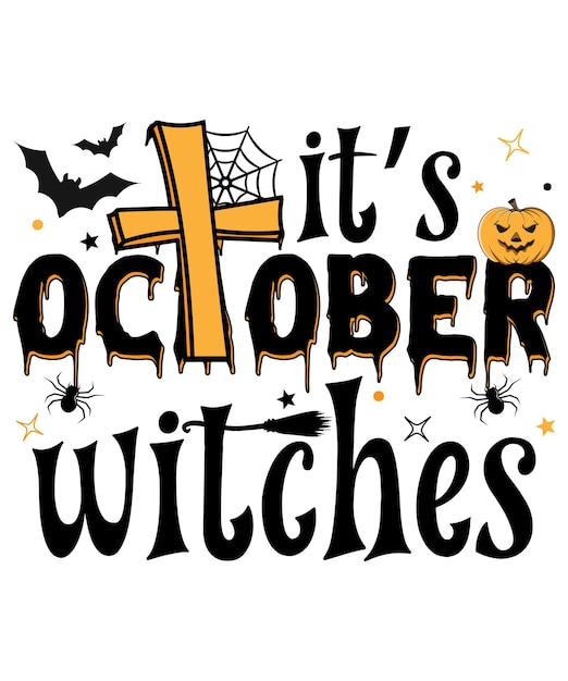 Vector het is oktober heksen