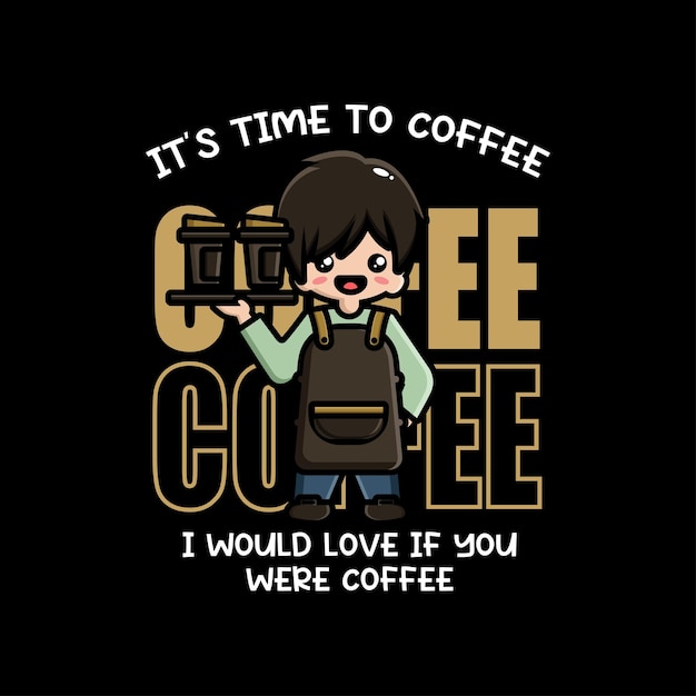 Het is tijd om koffie TShirt Design