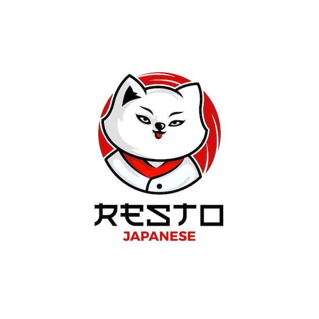 Vector het japanse logo van het kattenrestaurant