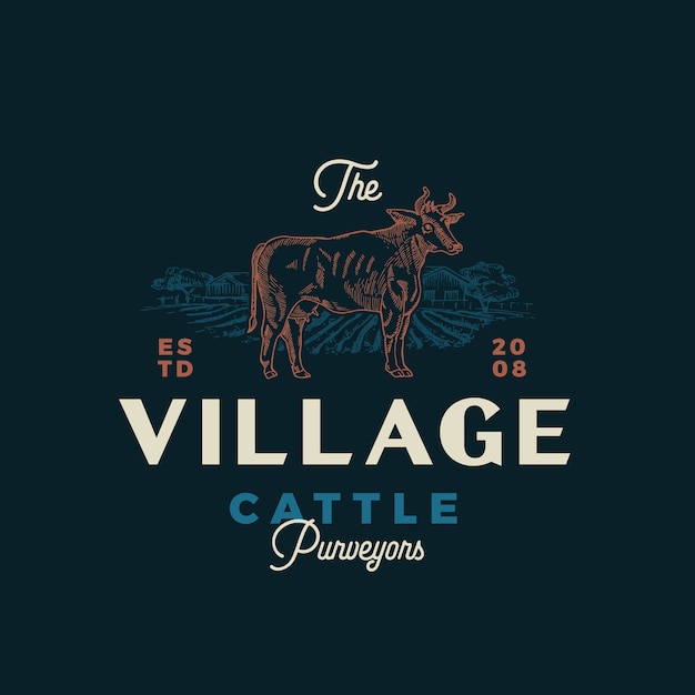 Het kalligrafische embleem van de village cattle purveyors