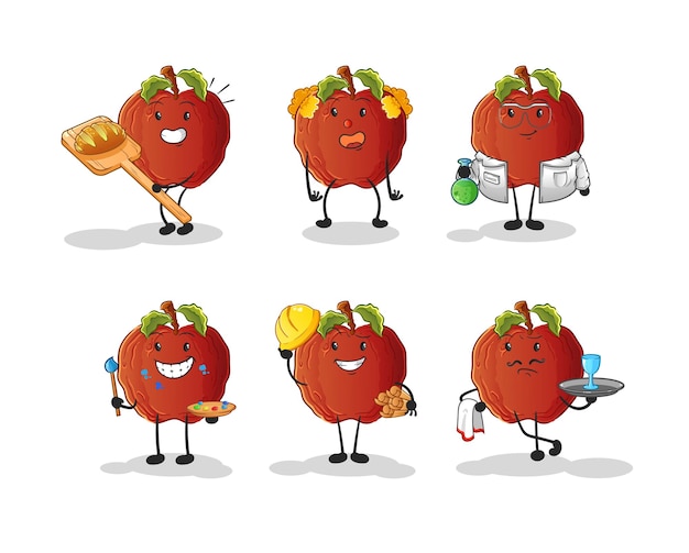 Het karakter van het rotte appelberoep. cartoon mascotte vector