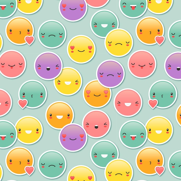 Het kleurrijke patroon van glimlachemoticons