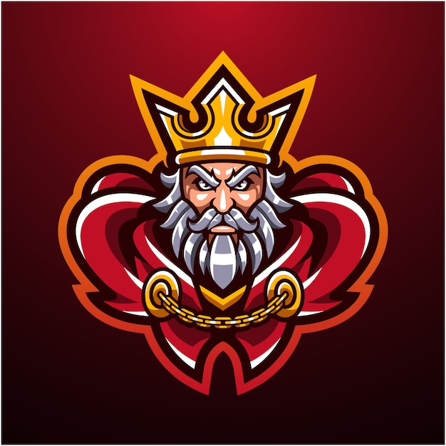 Het koninklijke koning hoofd mascotte logo