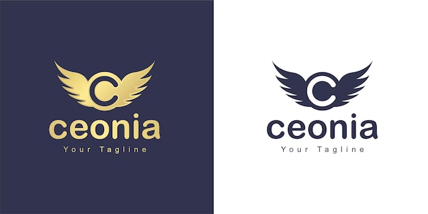 Vector het letter c-logo heeft een vliegend concept