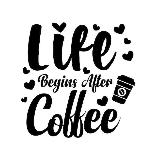 het leven begint na koffie t-shirt