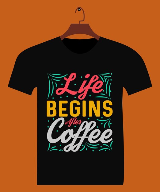 Het leven begint na koffie tshirt Ontwerp koffie t-shirt