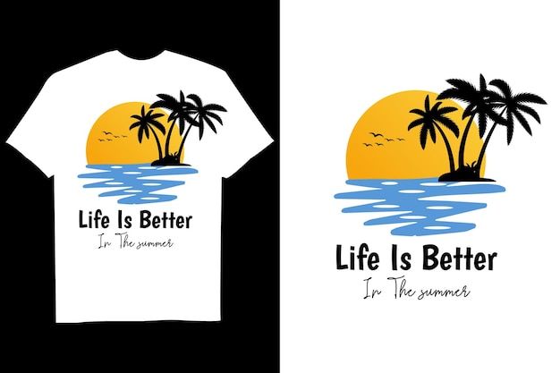 Het leven is beter in de zomer Vintage zomer t-shirt ontwerp retro stijl