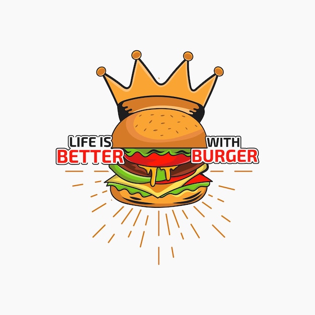 Het leven is beter met hamburgers - hamburger die ontwerpvectorafbeelding zegt.