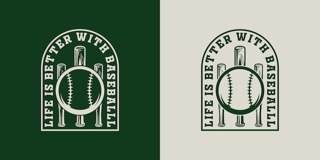 het leven is beter met honkbal vintage typografie honkbal t-shirt ontwerp illustratie