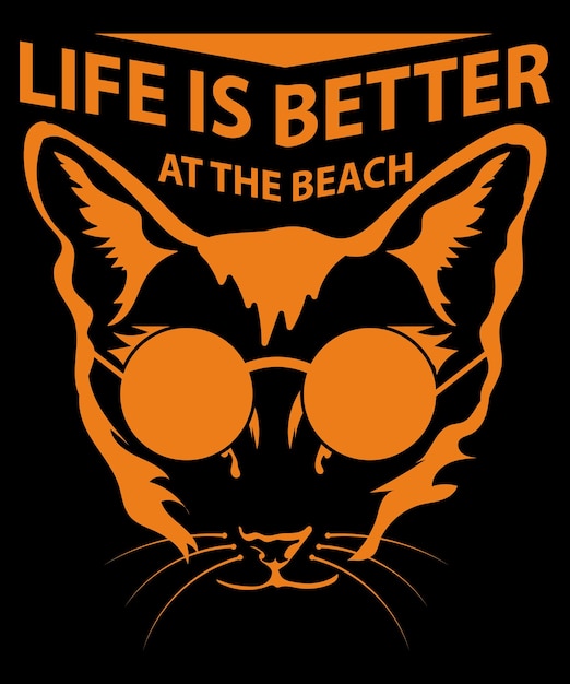 Het leven is beter op het strand vector t-shirt ontwerpsjabloon