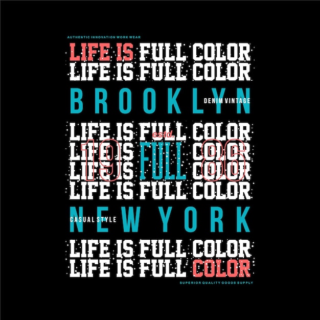 het leven is full colour belettering grafische typografie t-shirt vectorillustratie