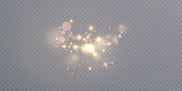 Het licht van goudstof Bokeh licht licht effect achtergrond Kerst achtergrond Vector