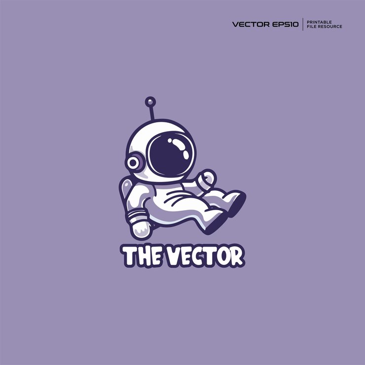 Vector het logo van de astronaut vector is afkomstig van de cartoon illustratie eps10.