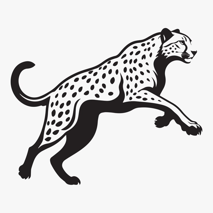 het logo van de lopende cheetah