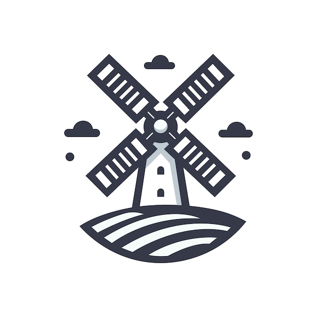 Vector het logo van de windmolen.